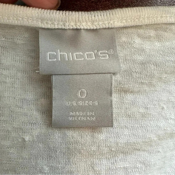 CHICOS White Linen Top - Picture 7 of 8